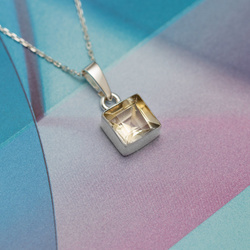 Srebrny naszyjnik - naturalny TOPAZ - SREBRO p.925