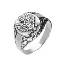 Sygnet - Orzeł w koronie pr. 925 Oksydowane