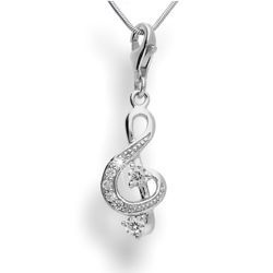 Srebrna zawieszka - charms KLUCZ WIOLINOWY pr. 925