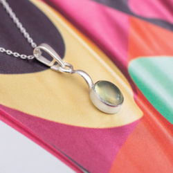 Srebrny naszyjnik naturalny PREHNIT - srebro 925 