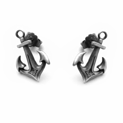 Srebrne kolczyki sztyfty kotwica - srebro p.925
