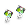 Srebrne sztyfty Cube z Crystals from Swarovski