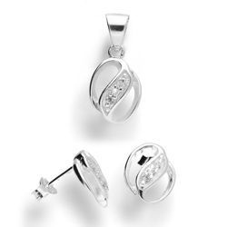 Srebrny komplet z cyrkoniami - pr. 925