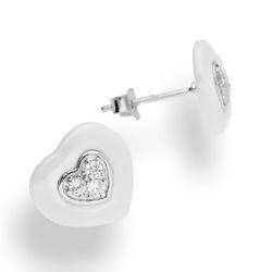 Srebrne kolczyki -sztyfty - SERCE pr. 925