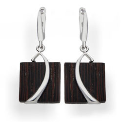 Srebrne kolczyki DREWNO - SREBRO pr. 925