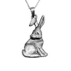 Srebrny naszyjnik ZAJĄC KRÓLIK  - SREBRO p. 925