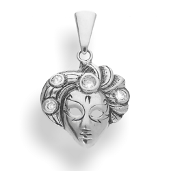 Srebrna zawieszka z cyrkonie MASKA WENECKA - 925