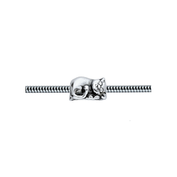 Srebrny beads - koralik modułowy - KOT - pr. 925