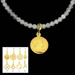 Srebrny naszyjnik naturalny KAMIEŃ KSIĘŻYCOWY 925