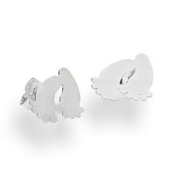 Srebrne kolczyki sztyfty - STÓPKI - pr. 925