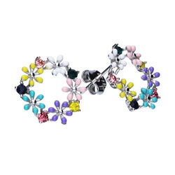 Srebrne kolczyki sztyfty - WIANEK KWIATÓW pr. 925