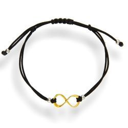 Bransoletka sznurkowa - NIESKOŃCZONOŚĆ pr. 925