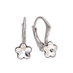 Srebrne kolczyki Crystals from Swarovski KWIATKI