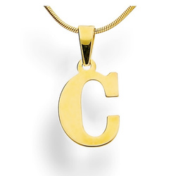 Złota zawieszka literka C pr. 585, CHRZEST KOMUNIA
