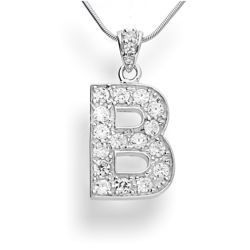 Srebrna zawieszka - ALFABET - B - literka pr. 925
