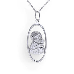 Srebrna zawieszka medalik Matka Boska - srebro 925