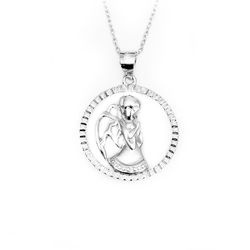Naszyjnik medalik ANIOŁEK KOMUNIA - SREBRO pr. 925