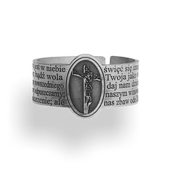 Srebrna obrączka z modlitwą Ojcze Nasz srebro 925