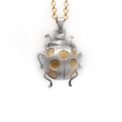 Srebrny naszyjnik - duża biedronka p.925