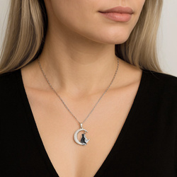 Srebrny naszyjnk KOT KOTKI + napis - SREBRO 925 