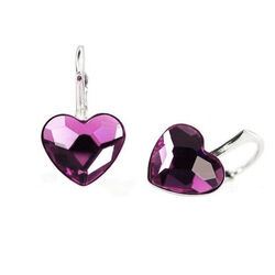 Srebrne kolczyki with Swarovski SERCE - SREBRO