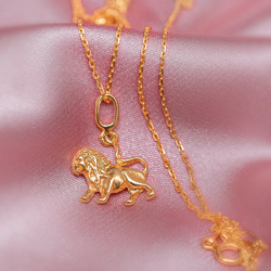 Srebrny naszyjnik ZNAK ZODIAKU LEW - SREBRO p. 925