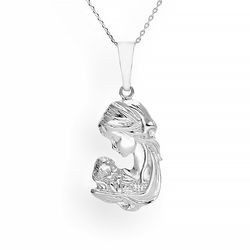 Srebrna większa zawieszka medalik MATKA BOSKA