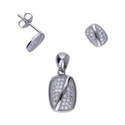 Srebrny komplet z cyrkoniami - SREBRO pr. 925