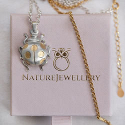 Srebrny naszyjnik - duża biedronka p.925