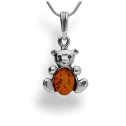 Srebrna zawieszka BURSZTYN MIŚ - pr. 925