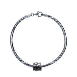 Srebrny beads - koralik modułowy - KWIATY pr. 925