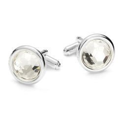 Spinki do mankietów - kryształki Swarovski SREBRO