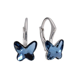 Srebrne kolczyki Swarovski Crystals motylki p. 925