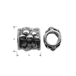 Srebrny beads - koralik modułowy - KWIATY pr. 925
