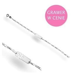 Srebrna bransoletka Kwiatuszek - Grawer GRATIS
