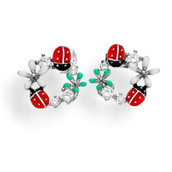 Srebrne kolczyki sztyfty BIEDRONKA KWIATEK - p 925