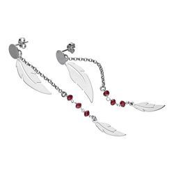 Srebrne kolczyki dł.8 cm PIÓRA PIÓRKO - pr. 925