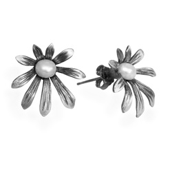 Srebrne kolczyki DZWONECZKI PERŁY - SREBRO 925