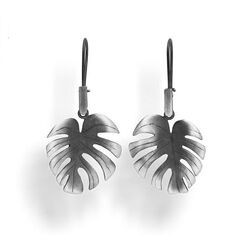 Srebrne kolczyki LIŚĆ MONSTERA - SREBRO p. 925