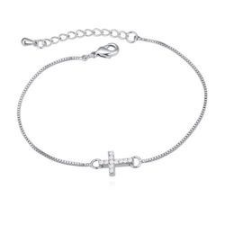 Bransoleta damska - metal - krzyżyk