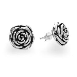 Srebrne kolczyki sztyfty RÓŻA RÓŻE - SREBRO p. 925