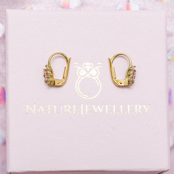 Złote kolczyki z cyrkoniami KWIATKI - ZŁOTO p. 333