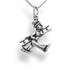 Srebrna zawieszka kominiarz pr. 925 - NA SZCZĘŚCIE