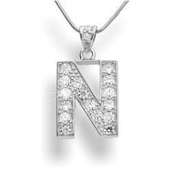 Srebrna zawieszka - ALFABET - N - literka pr. 925