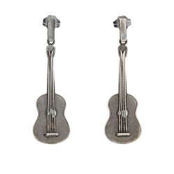 Srebrne kolczyki sztyfty GITARA - srebro p. 925