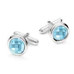 Spinki do mankietów - kryształki Swarovski SREBRO