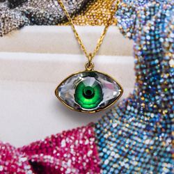 Srebrny naszyjnik OKO SWAROVSKI -  SREBRO ZŁOCONE