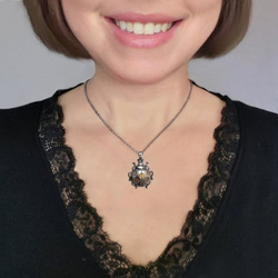 Srebrny naszyjnik - duża biedronka p.925