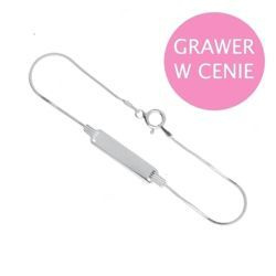 Bransoletka srebrna z blaszką - Grawer GRATIS