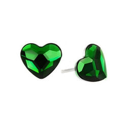 Srebrne kolczyki sztyfty from Swarovski - SERCE